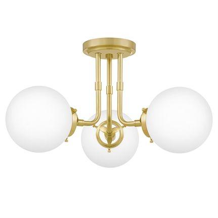 Quoizel Logo - Quoizel|LRY1720Y|Semi flush mount 3 light satin brass