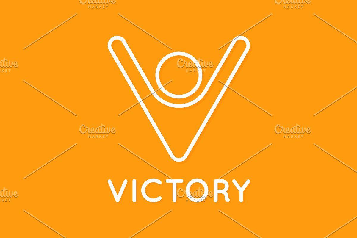 HandsUp Logo - Victory logo of man with hands up.