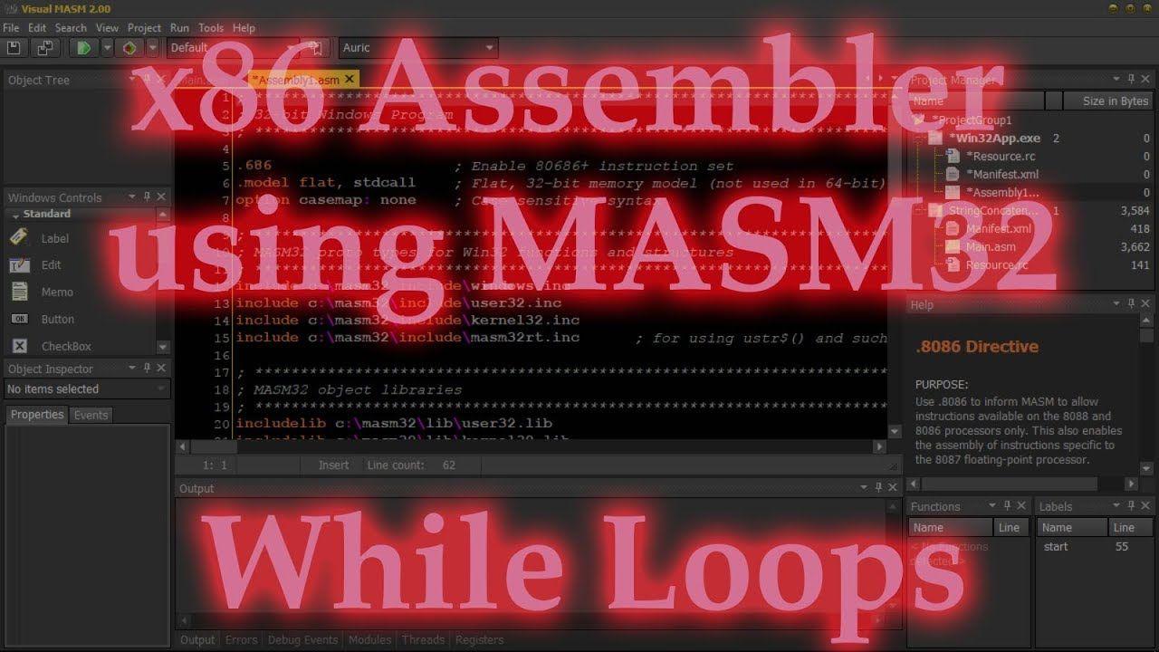 Masm Logo - x86 Assembler using MASM32 Tutorial 6 - While Loops
