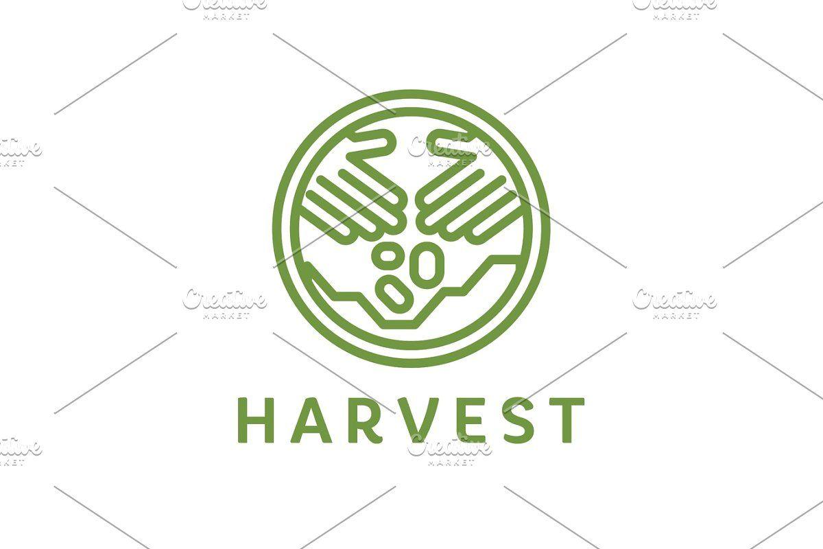 Horticulture Logo - Logo outline horticulture crop plant soil style flat trend icon quality