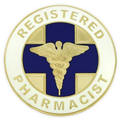 Pharmacist Logo - PinMart Registered Pharmacist Medical Caduceus Lapel Pin
