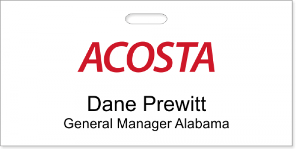 Acosta Logo - ACOSTA Sales & Marketing HOLE PUNCH ONLY Name Tag