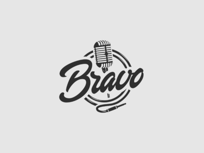 Mic Logo - Bravo | Logos & Branding | Music logo inspiration, Mic logo, Studio logo