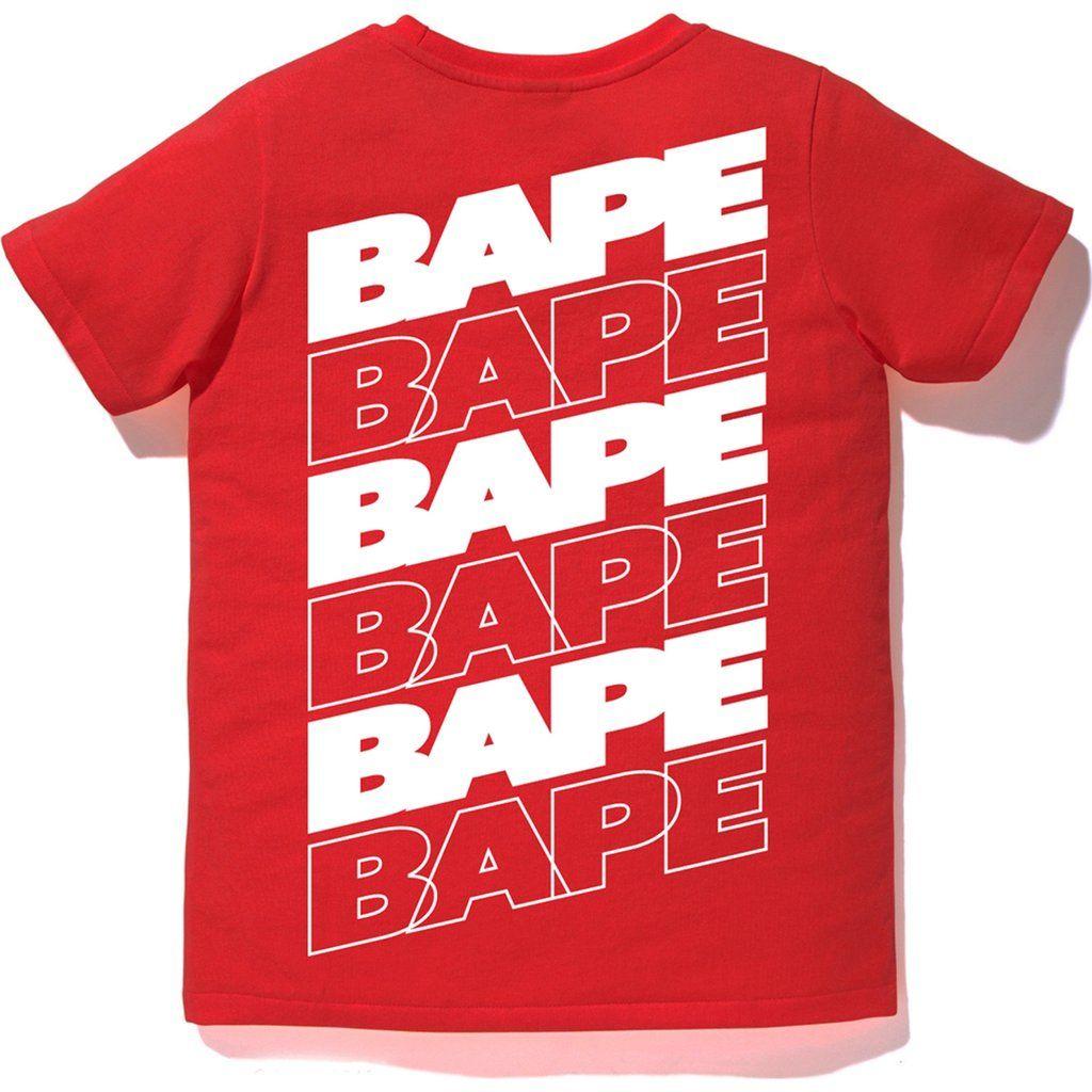 Red BAPE Logo - BICOLOR BAPE LOGO TEE LADIES. us.bape.com