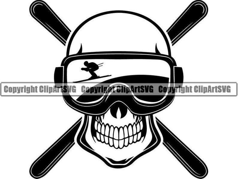 Skier Logo - Snow Skiing Logo #7 Skull Googles Equipment Snowboarding Mask Skier Ski  Winter Extreme Sport.SVG .EPS .PNG Clipart Vector Cricut Cut Cutting