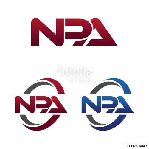 NPA Logo - Modern 3 Letters Initial logo Vector Swoosh Red Blue npa