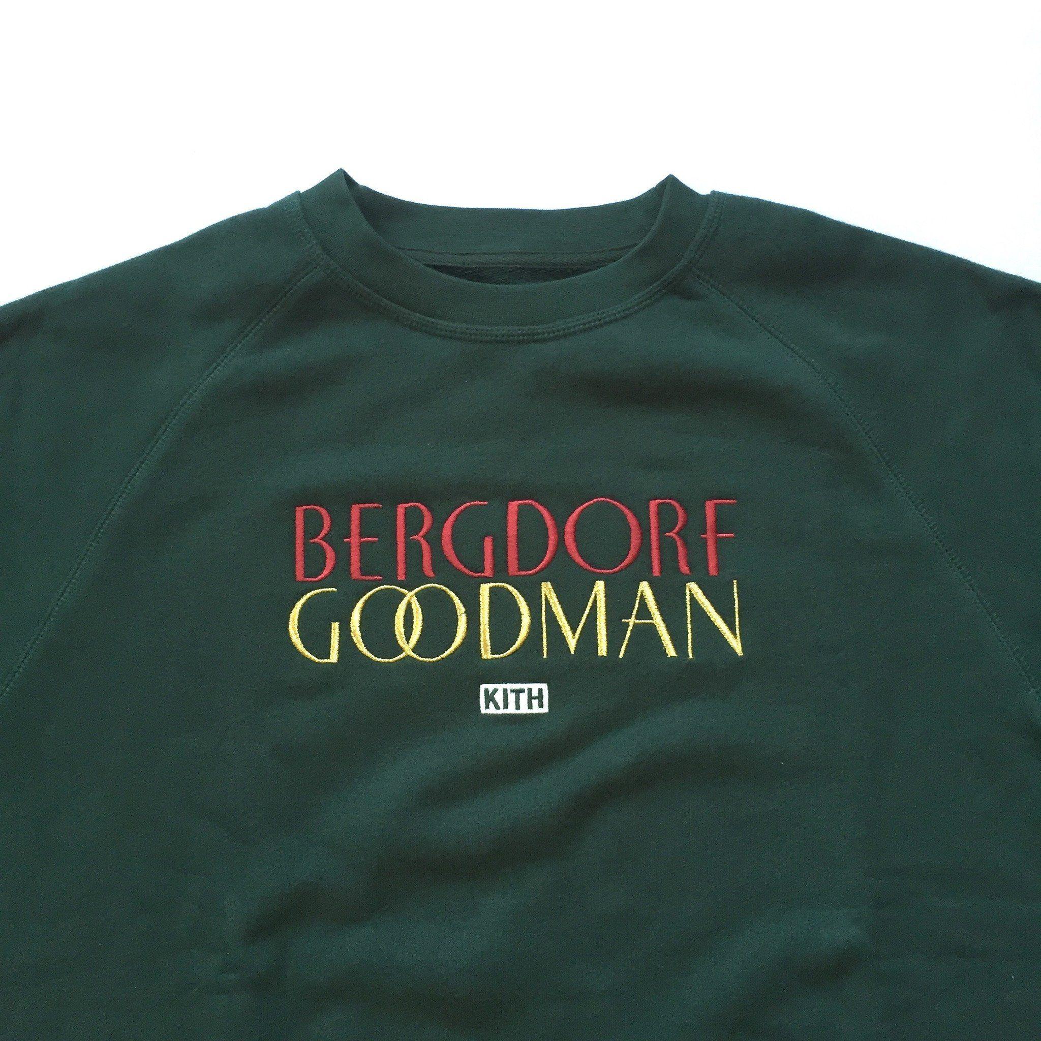 Bergdorf Logo - Kith x Bergdorf Goodman - Green Embroidered Logo Crewneck Sweatshirt ...