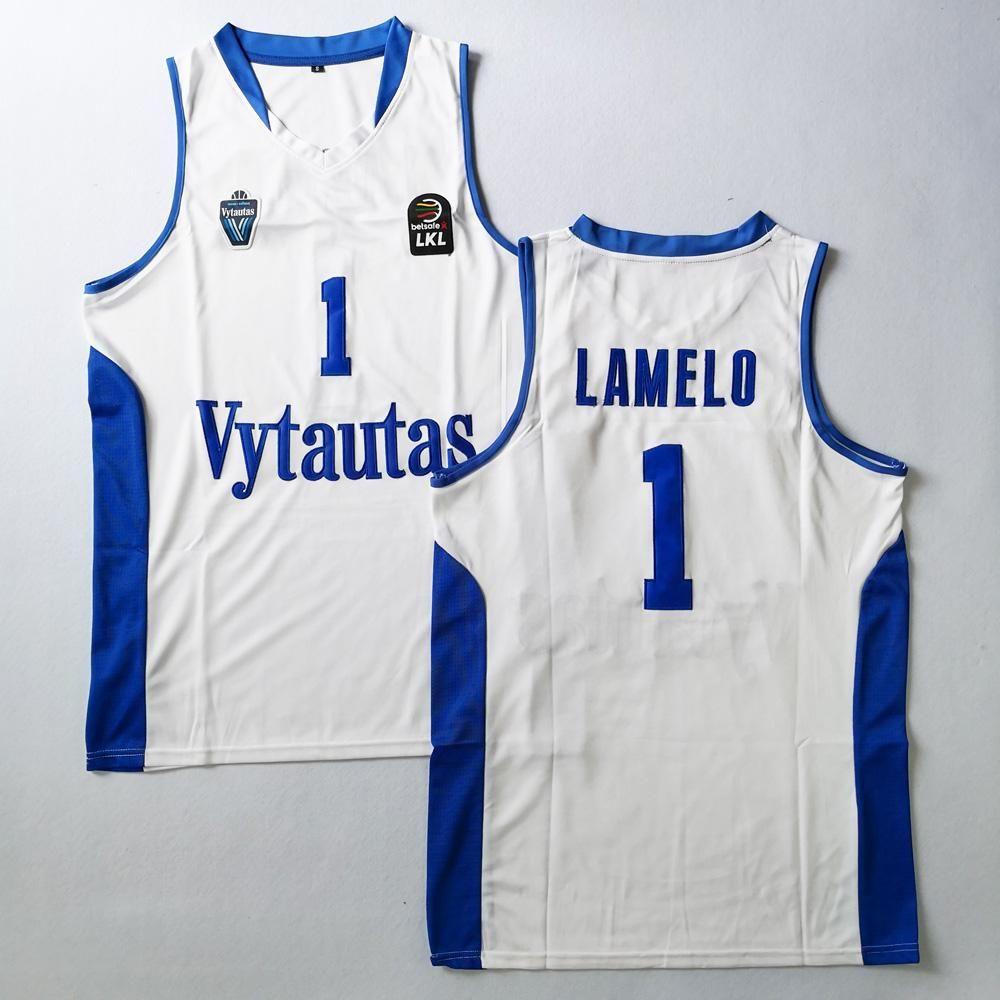 Lamelo1 Logo - Lamelo #1 Vytautas White Basketball Jersey