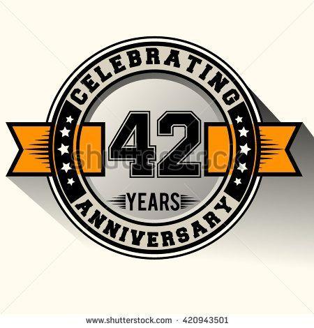 42 Logo - Celebrating 42nd anniversary logo, 42 years anniversary sign