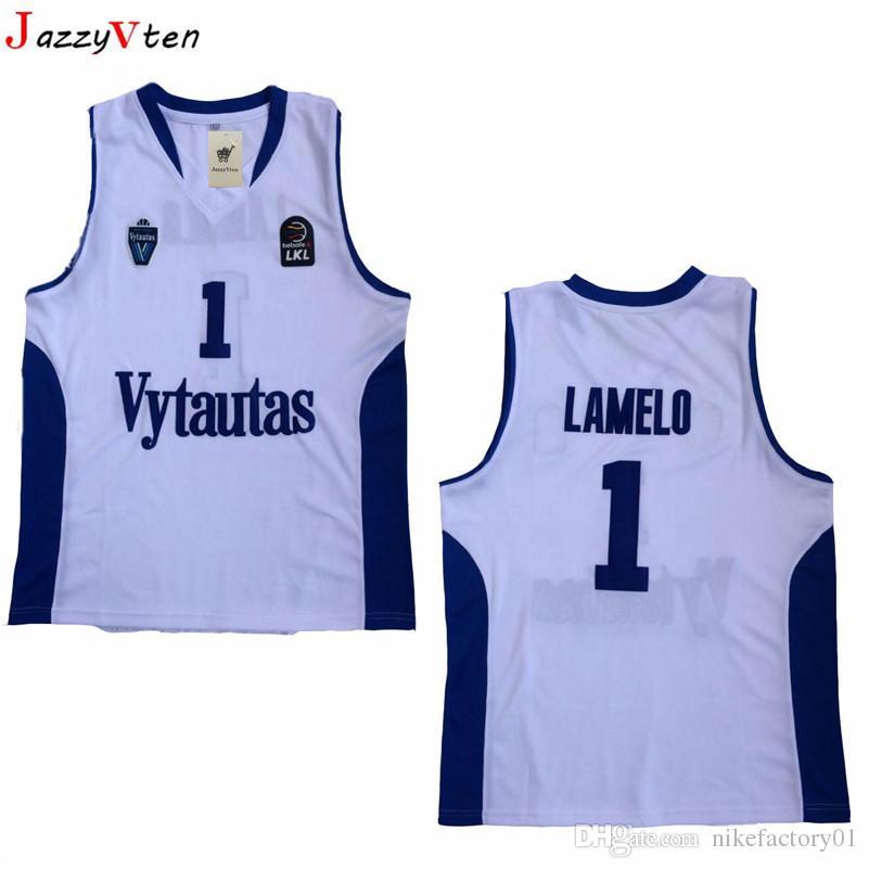 Lamelo1 Logo - Bola LaMelo # 1 LiAngelo Bola # 3 Lavar Ball # 99 Lituânia Vytautas  Basketball Jersey Azul Branco Costurado Camisas S-XXL
