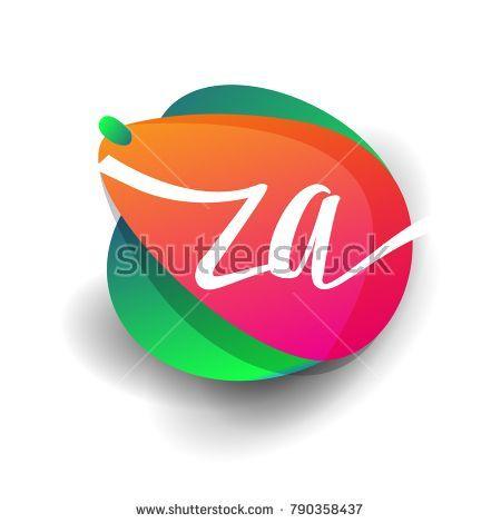 Za Logo - Letter ZA logo with colorful splash background, letter combination