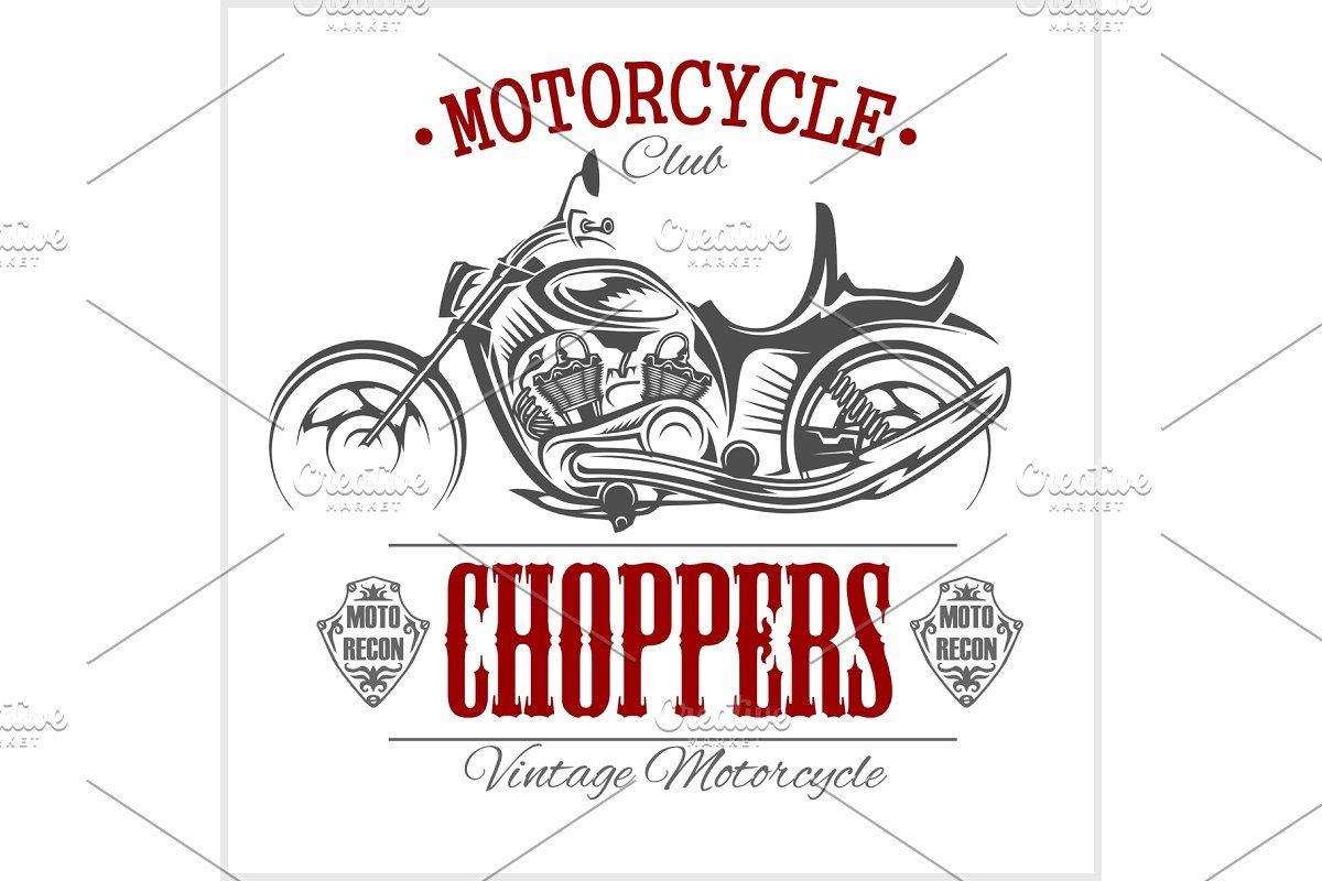 Chopper Logo - Motorcycle Chopper logo. Vector vintage garage logotype. Motorbike.