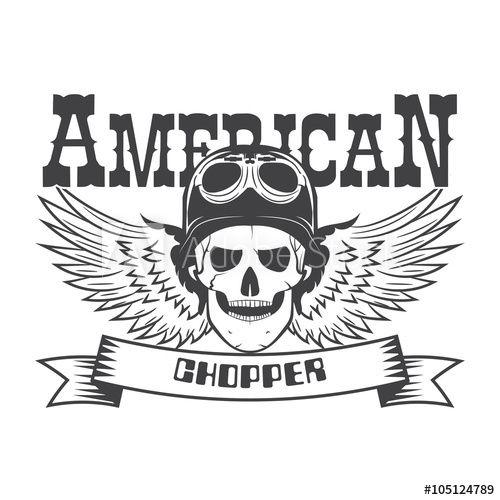 Chopper Logo - American chopper, emblem, motorcycle logo, skull with wings. - Buy ...