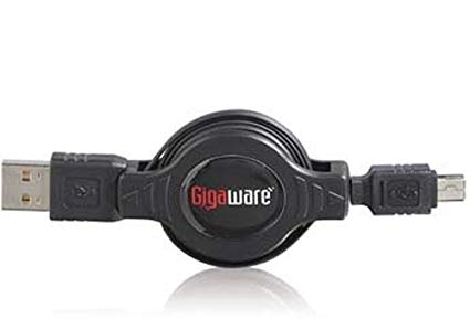 Gigaware Logo - Gigaware® Retractable USB AM to Mini5B Cable