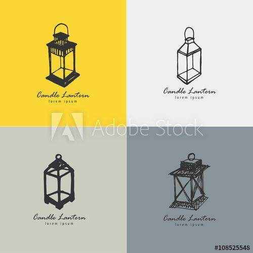Lantern Logo - Rustic candle lantern logo in the style of a sketch. The symbol of ...