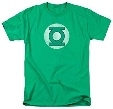 Lantern Logo - Green Lantern Distressed Logo Adult T-Shirt - Green