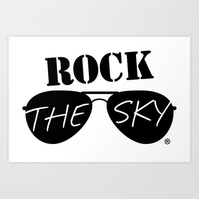 Aviator Logo - Rock the Sky Aviator Glasses Logo Art Print