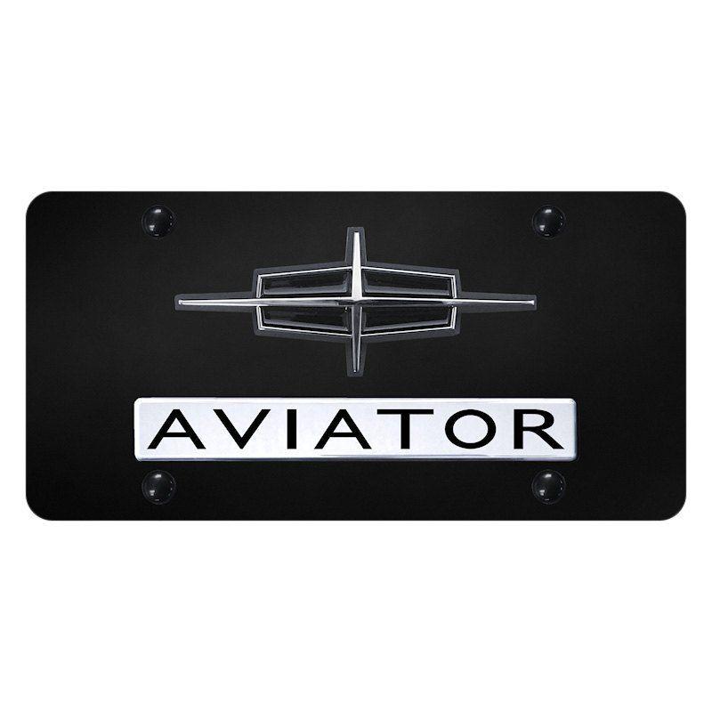 Aviator Logo - Autogold® - License Plate with 3D Aviator Logo and Lincoln Emblem