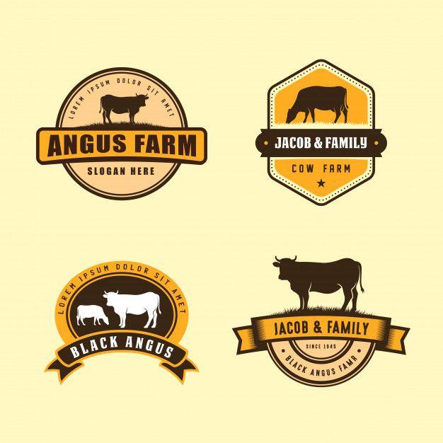 Angus Logo - Black angus logo design template. cow farm logo design Vector
