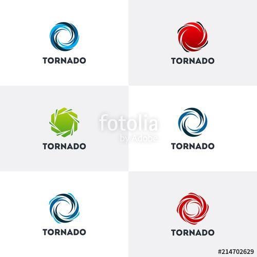 Tornado Logo - Set of Circle Tornado logo symbol isolated, Abstract Hurricane Logo