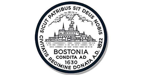 Massachusetts Logo - Amazon.com: American Vinyl Round Boston Massachusetts City Seal ...