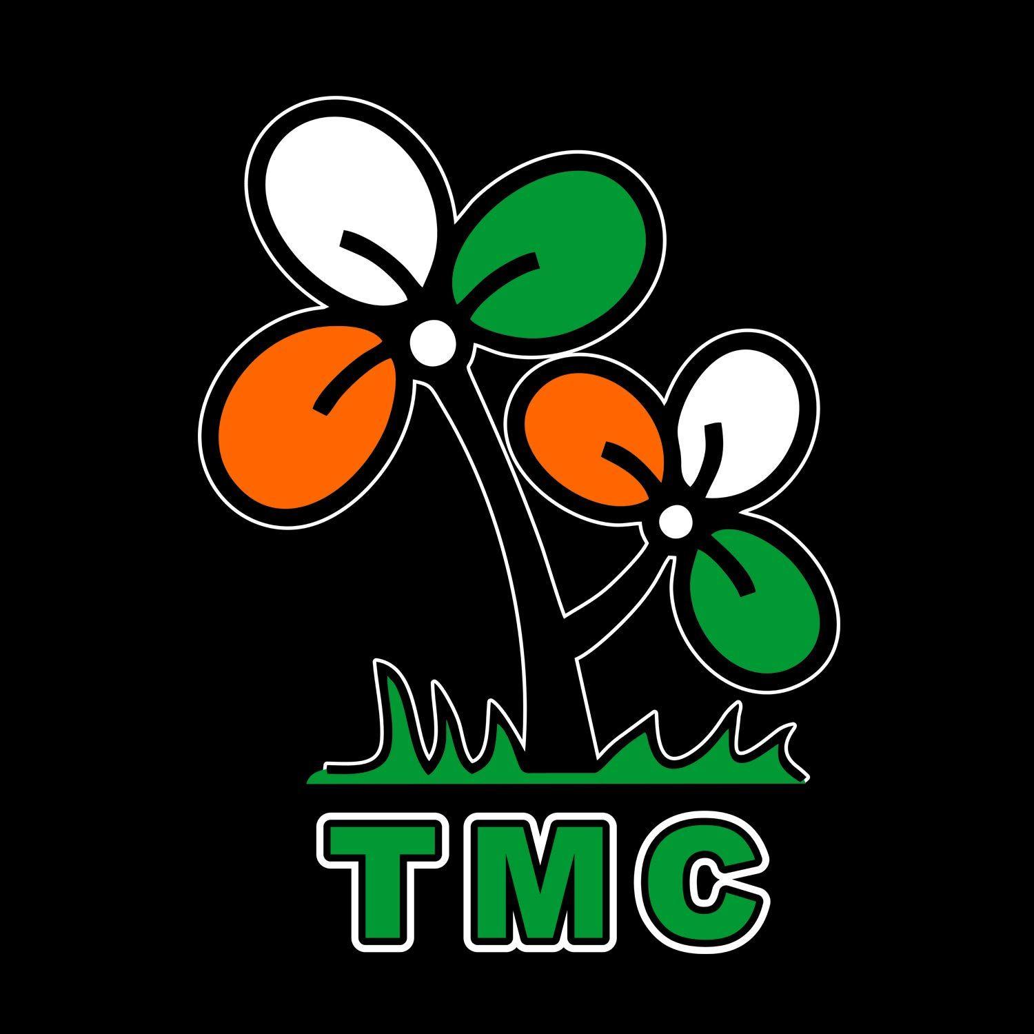 TMC Logo - Pooplu Mens All India Trinamool Congress Cotton Printed V Neck Half ...