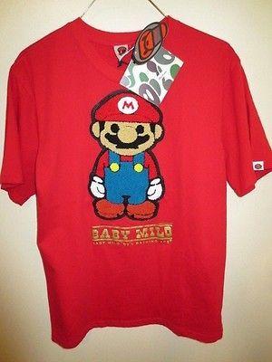 Red BAPE Logo - VINTAGE RARE BAPE A Bathing Ape Japan Baby Milo Mario Logo T Shirt ...