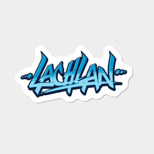 Lachlan Logo - Lachlan Signature Blue Diecut Sticker! Sticker By Lachlan Design By Humans