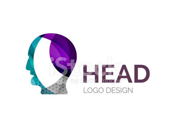 Head Logo - Human Head Logo Design Made of Color Pieces Stock Vector