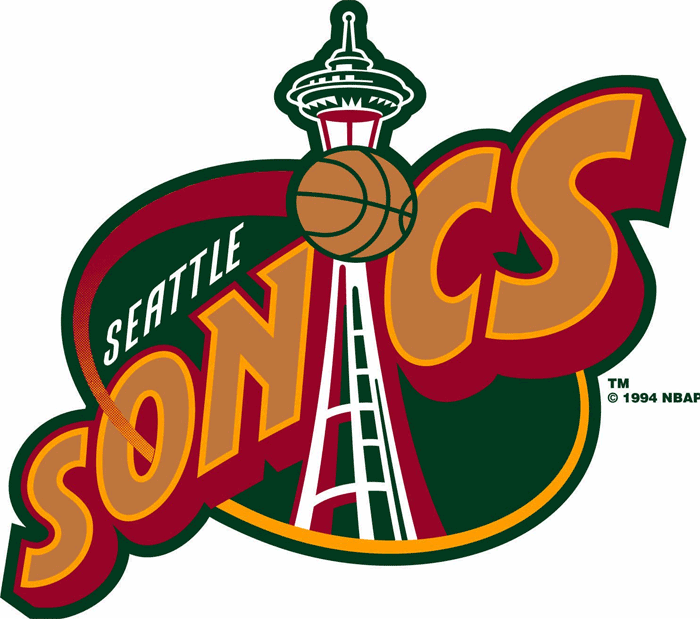 SuperSonics Logo - Seattle Supersonics Primary Logo - National Basketball Association ...