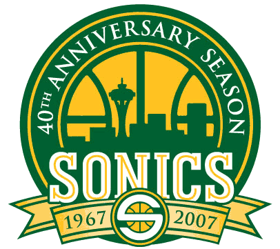 SuperSonics Logo - Seattle Supersonics Anniversary Logo - National Basketball ...