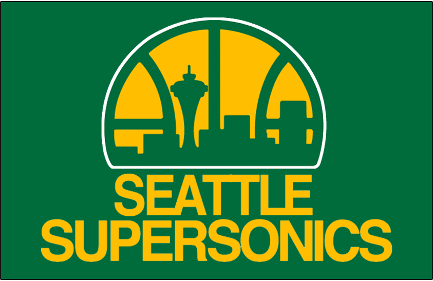 SuperSonics Logo - Seattle Supersonics Primary Dark Logo - National Basketball ...