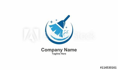 Broom Logo - Tools Blue Cleaning Broom Logo this stock vector and explore