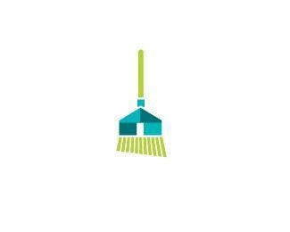 Broom Logo - Logo Design Broom House Cleaning. Graphics. Cleaning