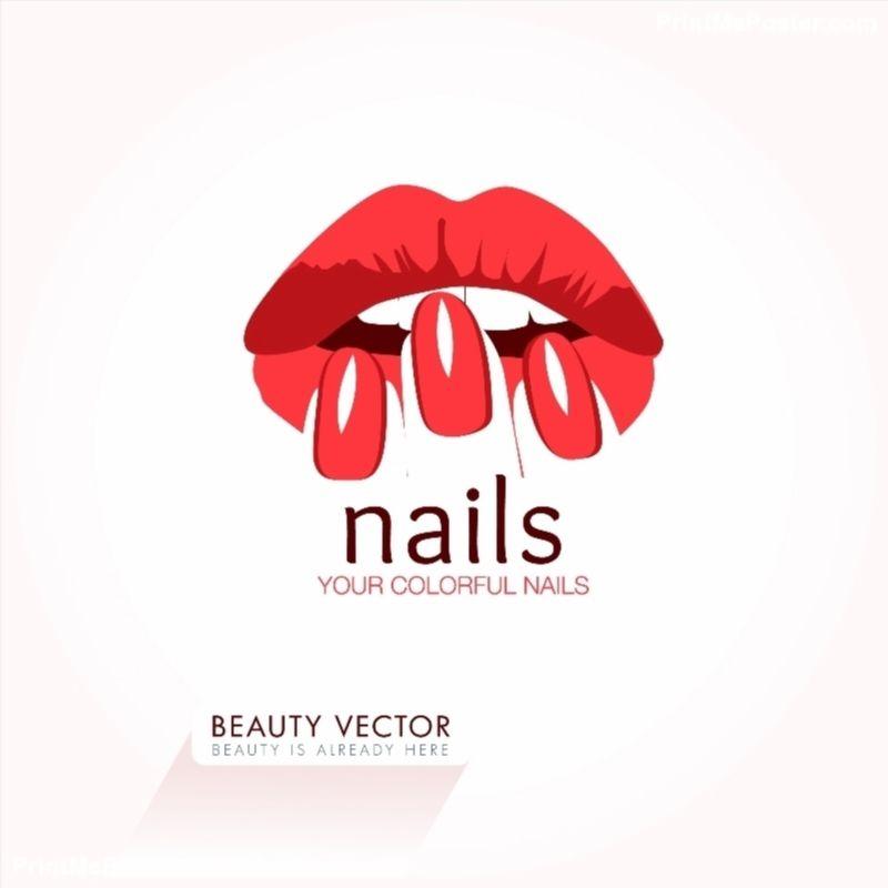 Nails Logo - Red Nails and Lips business sign poster | Nail Salon Posters | Salon ...