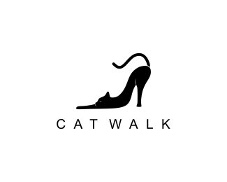 Walk Logo - cat walk Logo design by kirsaki in a form of high heals #cat