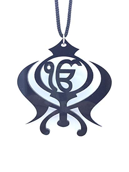 Ik Logo - Clean & Clever Car Logo Hand Crafted Ik Onkar Khanda Hanging Accessories