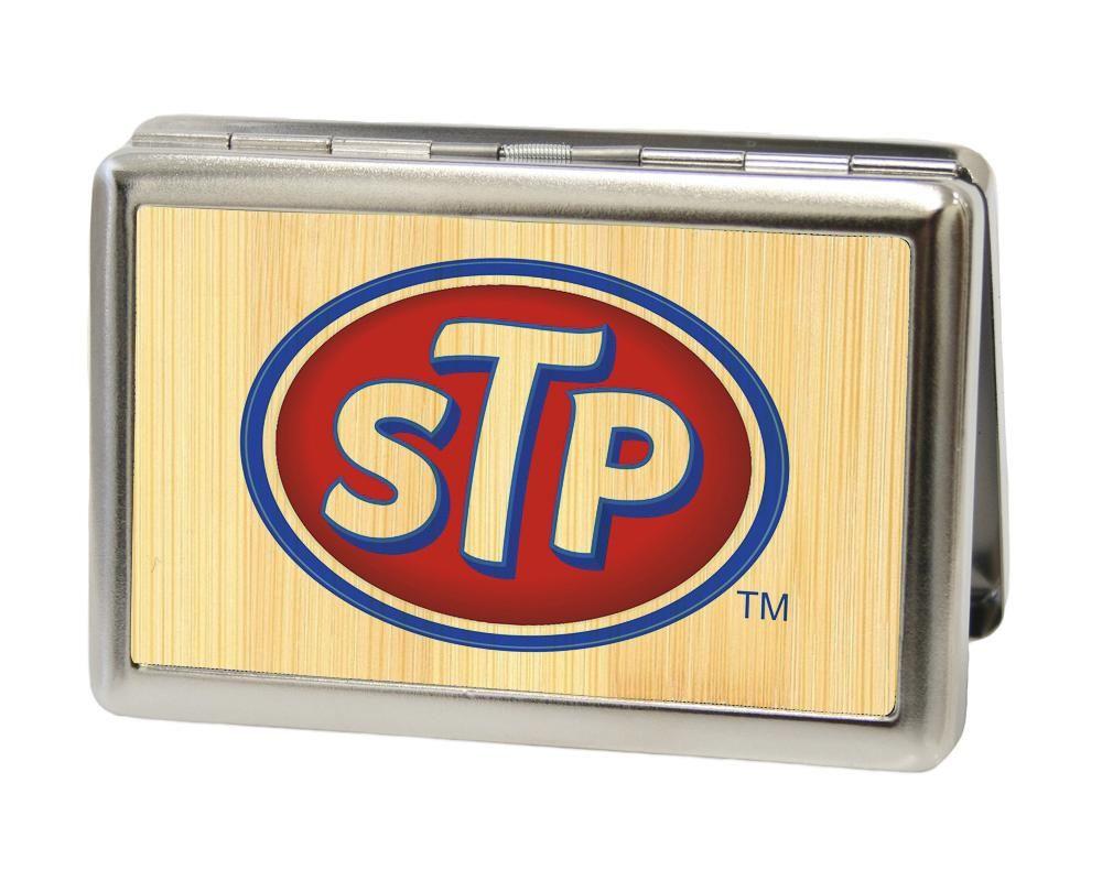 STP Logo - Business Card Holder Logo FCWood Natural Blue Red