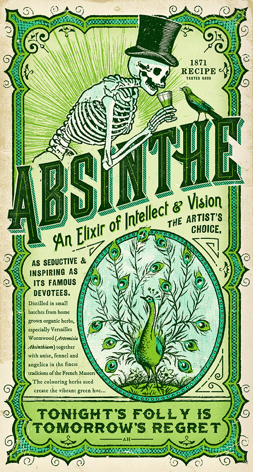Absinthe Logo - Absinthe label & print. Setaprint, an archive for visual inspiration