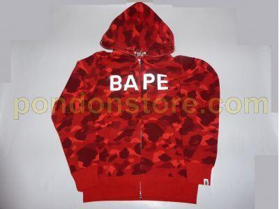 Red BAPE Logo - A BATHING APE : bape logo color camo swarovski hoody red [Pondon Store]