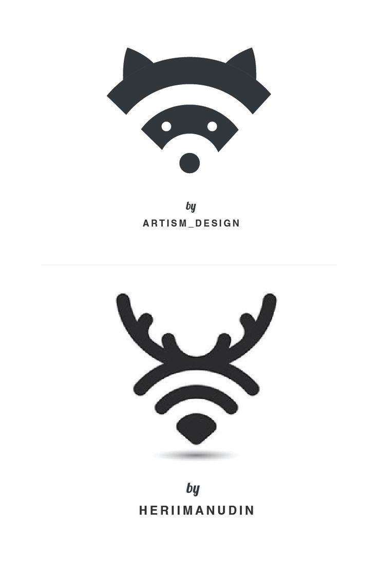 Racoon Logo - Wifi racoon deer Minimal logo concept, Best Creative graphic design ...