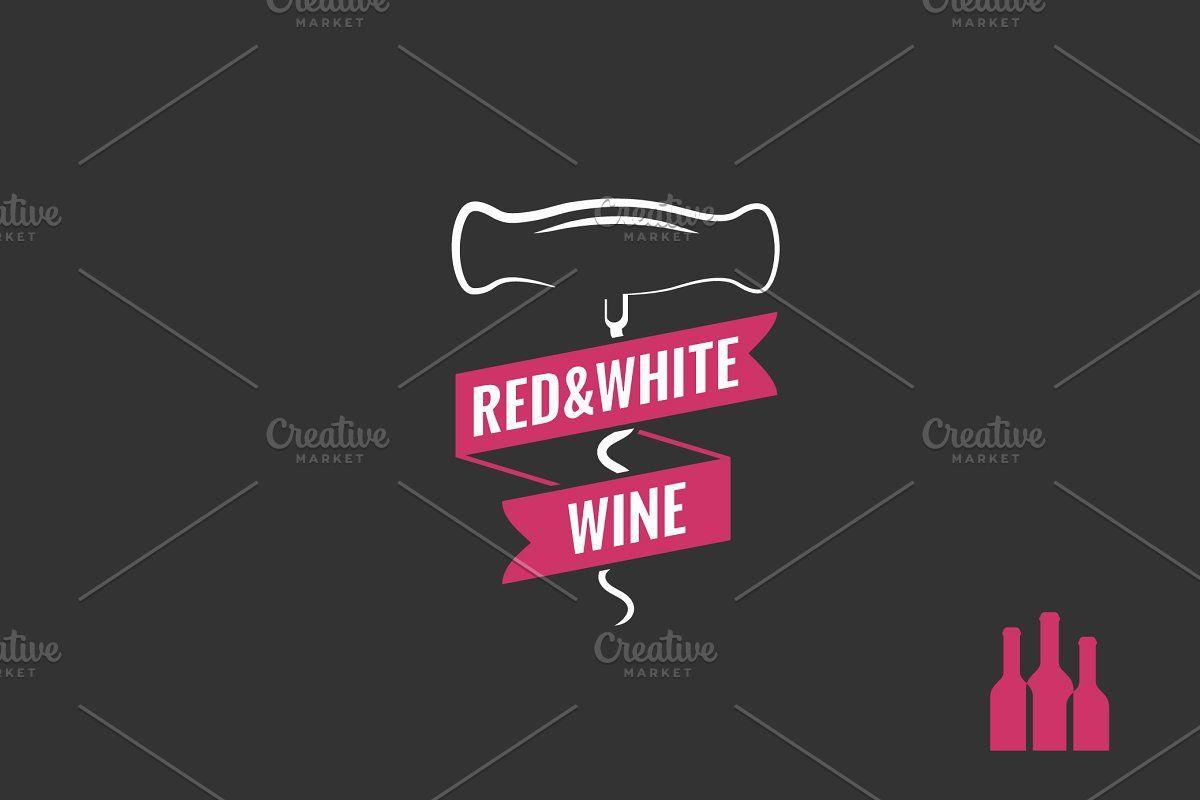 Corkscrew Logo - Wine corkscrew logo. Wine bottles