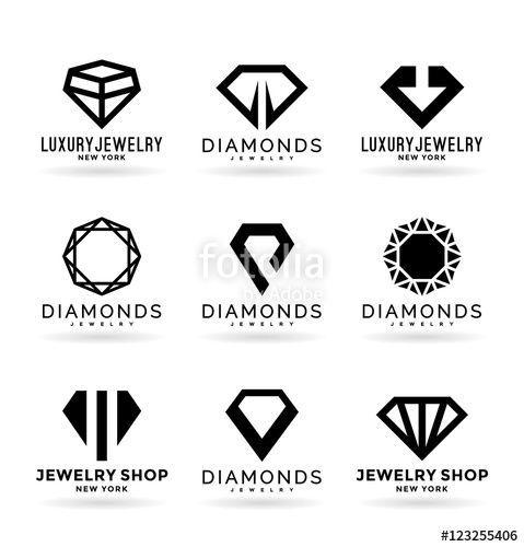 Dimaond Logo - Vecteur : Set of diamonds symbols and logo design elements (16 ...