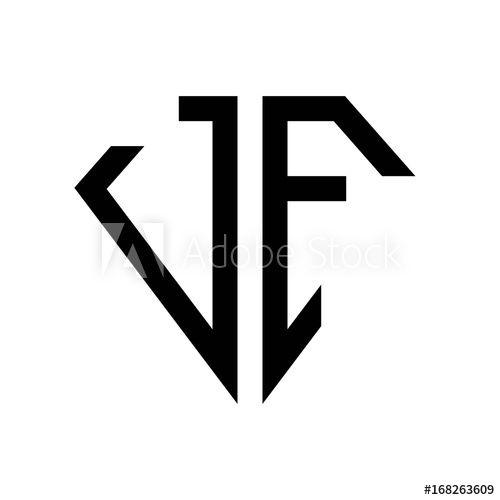 JF Logo - initial letters logo jf black monogram diamond pentagon shape