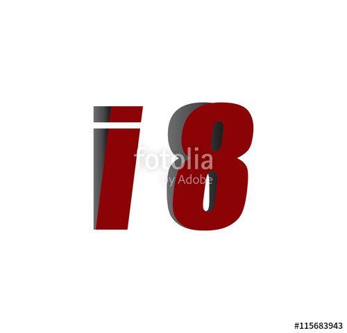 I8 Logo - i8 logo initial red and shadow