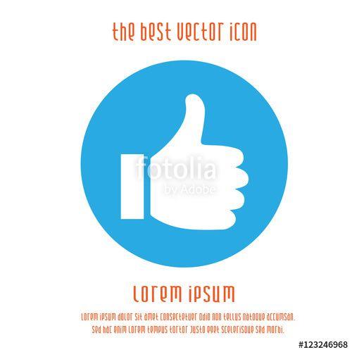 Thumb Logo - Thumb up vector logo icon. Like round blue white simple isolated