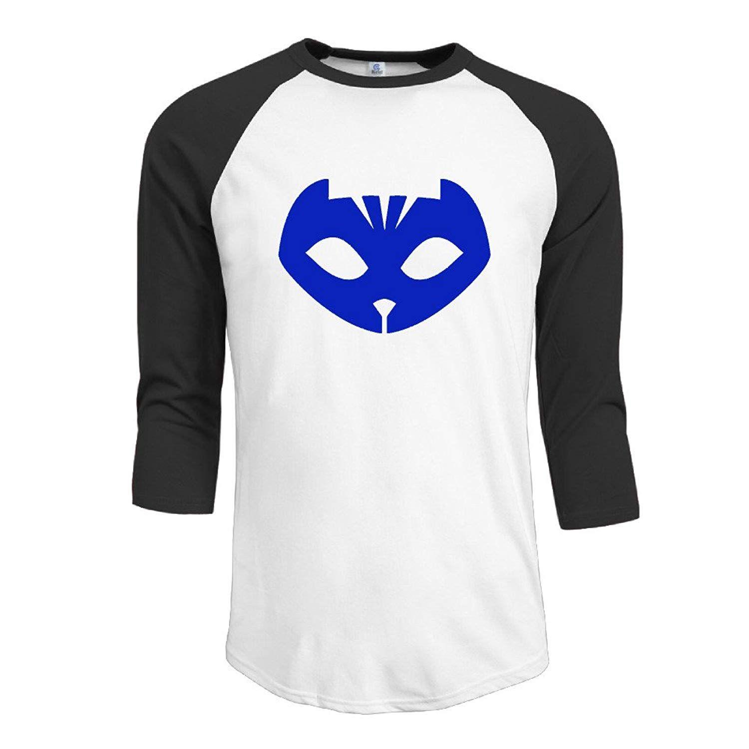 Catboy Logo - Amazon.com: Men's PJ Masks Catboy Logo 3/4 Sleeve 100% Cotton ...