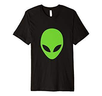 Alien-Looking Logo - Alien T Shirt, Cool Classic Looking Green Alien Head