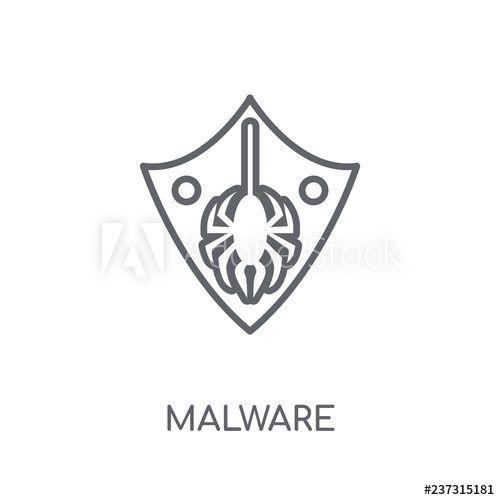 Malware Logo - Malware linear icon. Modern outline Malware logo concept on white