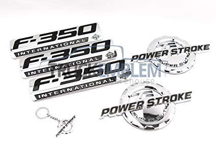 F-350 Logo - Truck Emblem Warehouse 5 New Custom Chrome F350 & 7.3L Powerstroke Super  Duty Fender & Tailgate Set